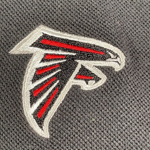 Atlanta Falcons Polo Shirt Mens M Black NFL Reebok Short Sleeve Embroidered NEW - Picture 3 of 11